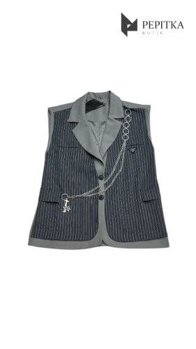 Kamizelka szara z łańcuchami #26