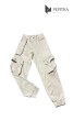 spodnie bojówki beżowe przód