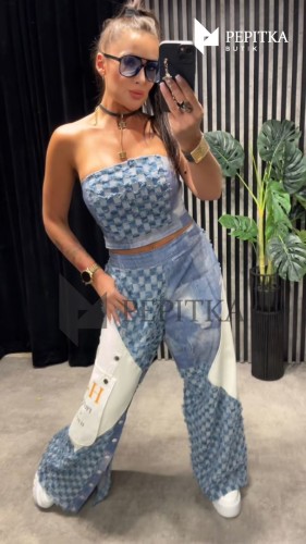 Top jeansowy niebieski #81