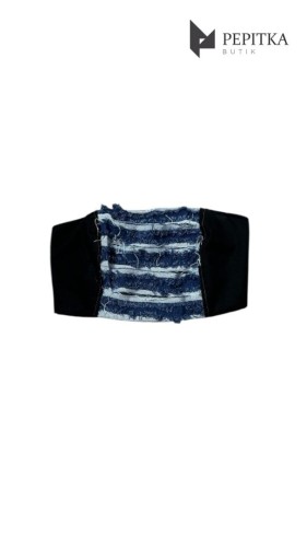 Top opaska czarna z jeansem #86
