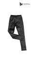 leginsy czarne z eko-skóry z zamkami tył
