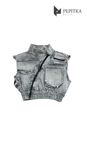 Kamizelka szara jeansowa #38