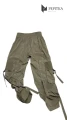 spodnie khaki ze ściągaczem na nogawce tył