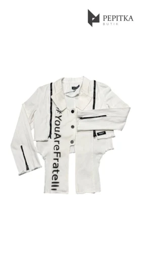 Kurtka biała z odpinanymi rękawami #45