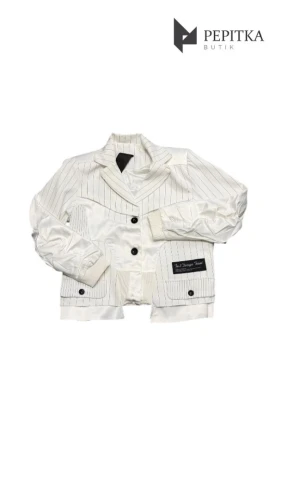 Marynarka śmietankowa z satyną #31