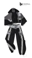 komplet czarno-szary z białymi lampasami przód