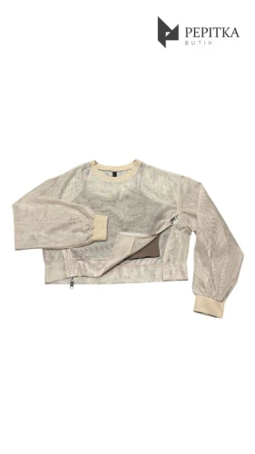 Bluza beżowa siatka z topem #53